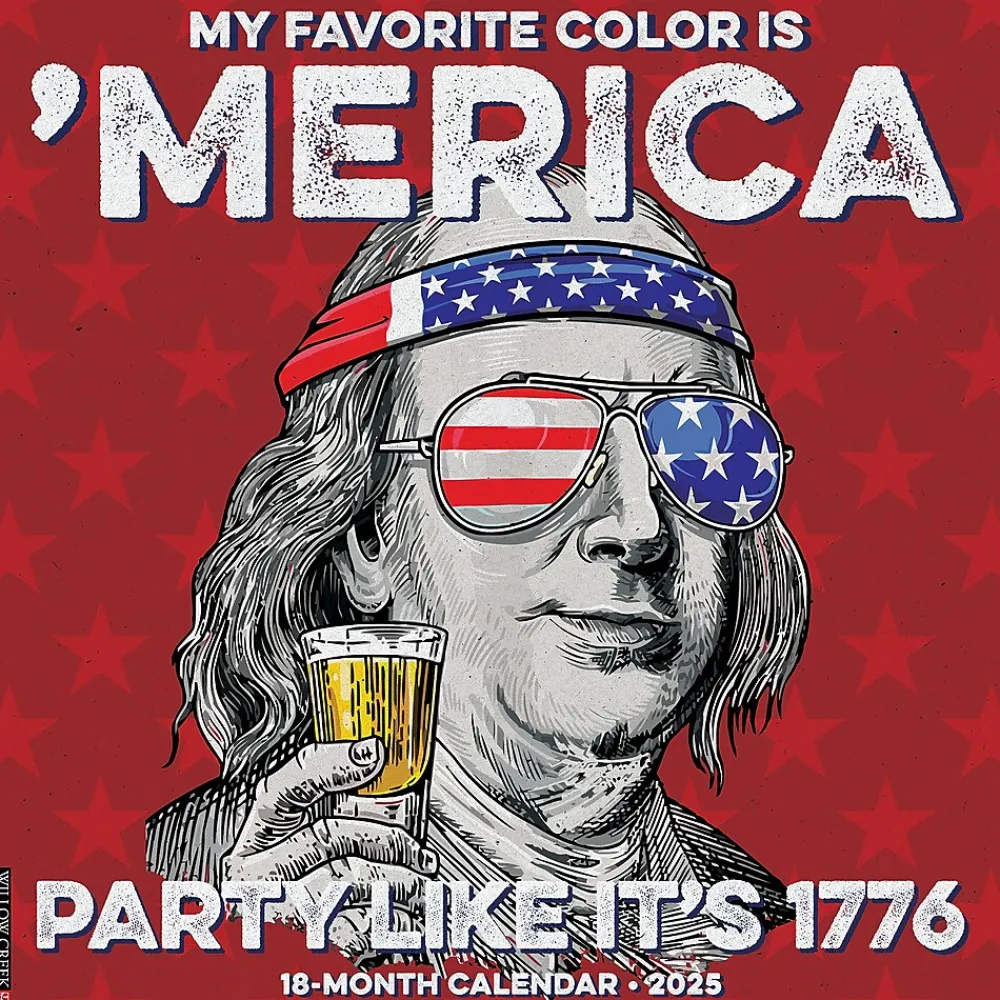 2025 Calendars|Willow Creek 2025 My Favorite Color is 'Merica 12" x 12" Monthly Wall Calendar (44087)