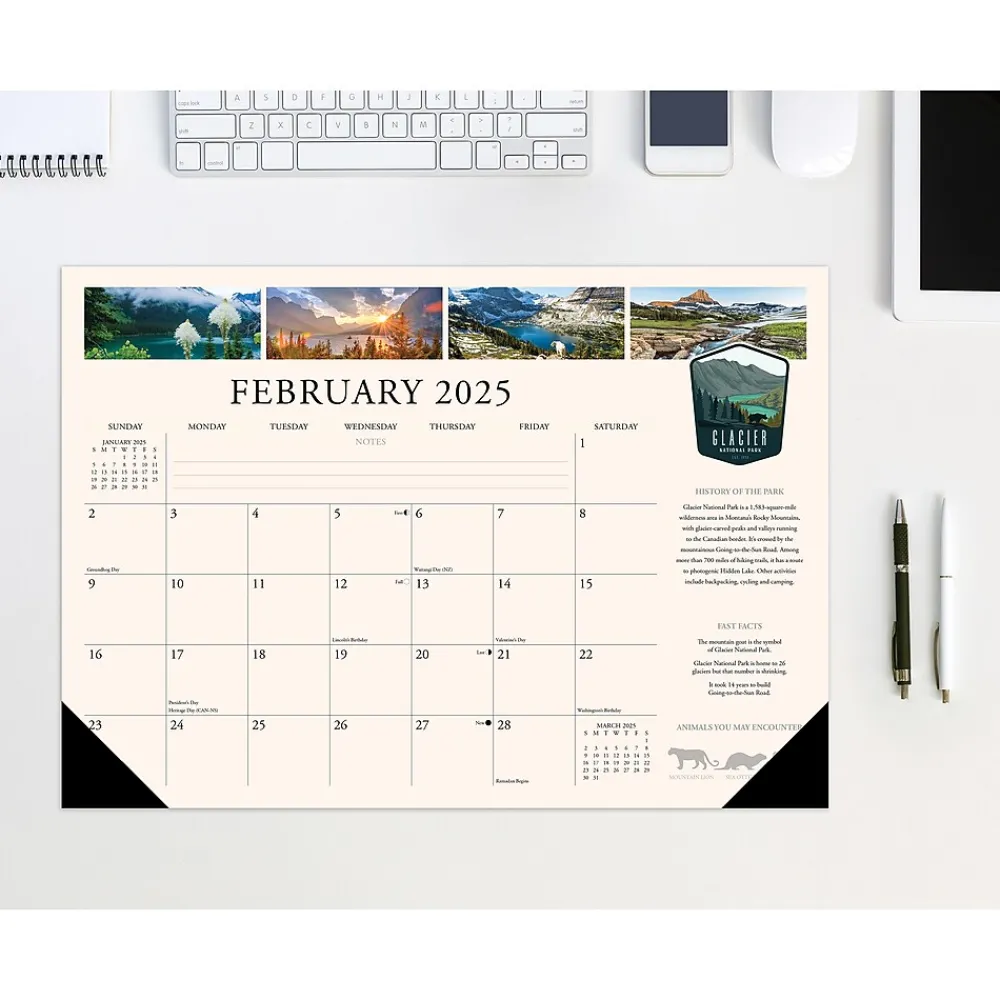 2025 Calendars|Willow Creek 2025 National Parks 17" x 12" Small Monthly Deskpad (47835)
