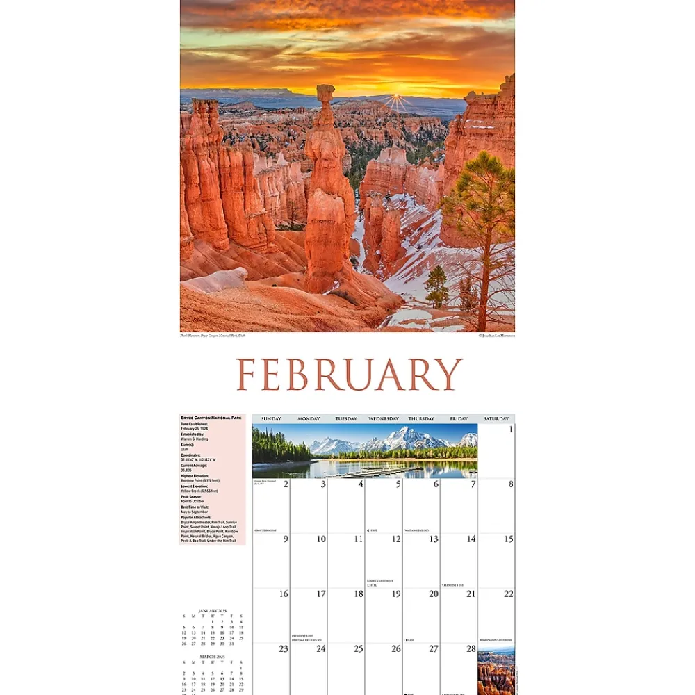 2025 Calendars|Willow Creek 2025 National Parks of the West 12" x 12" Monthly Wall Calendar (44148)