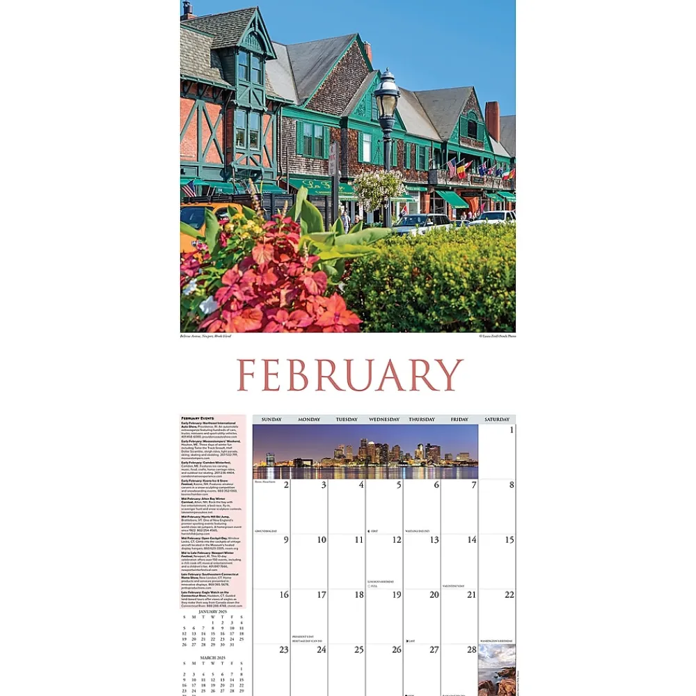 2025 Calendars|Willow Creek 2025 New England 12" x 12" Monthly Wall Calendar (44155)