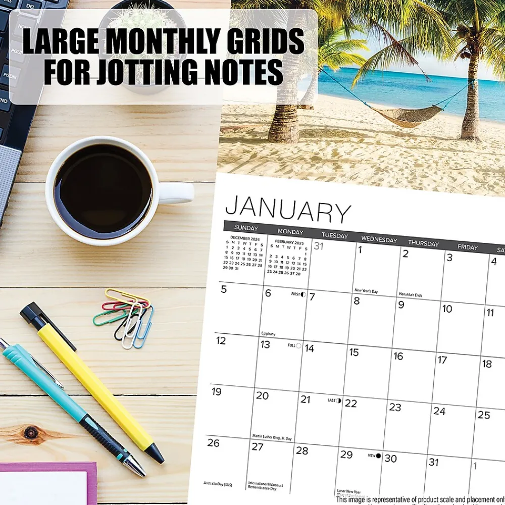 2025 Calendars|Willow Creek 2025 Ocean View 7" x 7" Monthly Wall Calendar (45893)