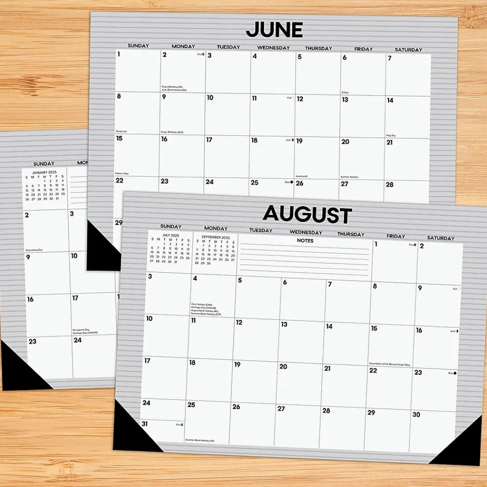 2025 Calendars|Willow Creek 2025 Pinstripe 17" x 12" Monthly Desk Pad Calendar (48269)