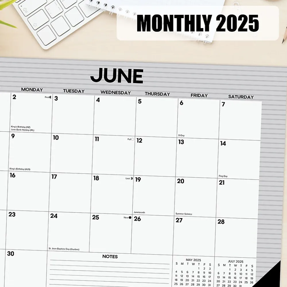 2025 Calendars|Willow Creek 2025 Pinstripe 17" x 12" Monthly Desk Pad Calendar (48269)