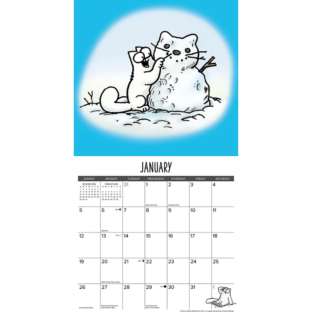2025 Calendars|Willow Creek 2025 Simon's Cat 12" x 12" Monthly Wall Calendar (44919)