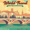 2025 Calendars|Willow Creek 2025 World Travel Art Posters 12" x 12" Monthly Wall Calendar (45510)