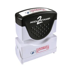 Stamps & Stamp Pads|Accu-Stamp 2 Pre-Inked Rectangle Stamp, ENTERED, Blue/Red Ink (035544)