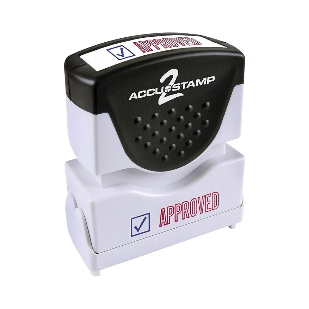 Stamps & Stamp Pads|Accu-Stamp 2 Pre-Inked Stamp, "APPROVED", Blue and Red Inks (035525)