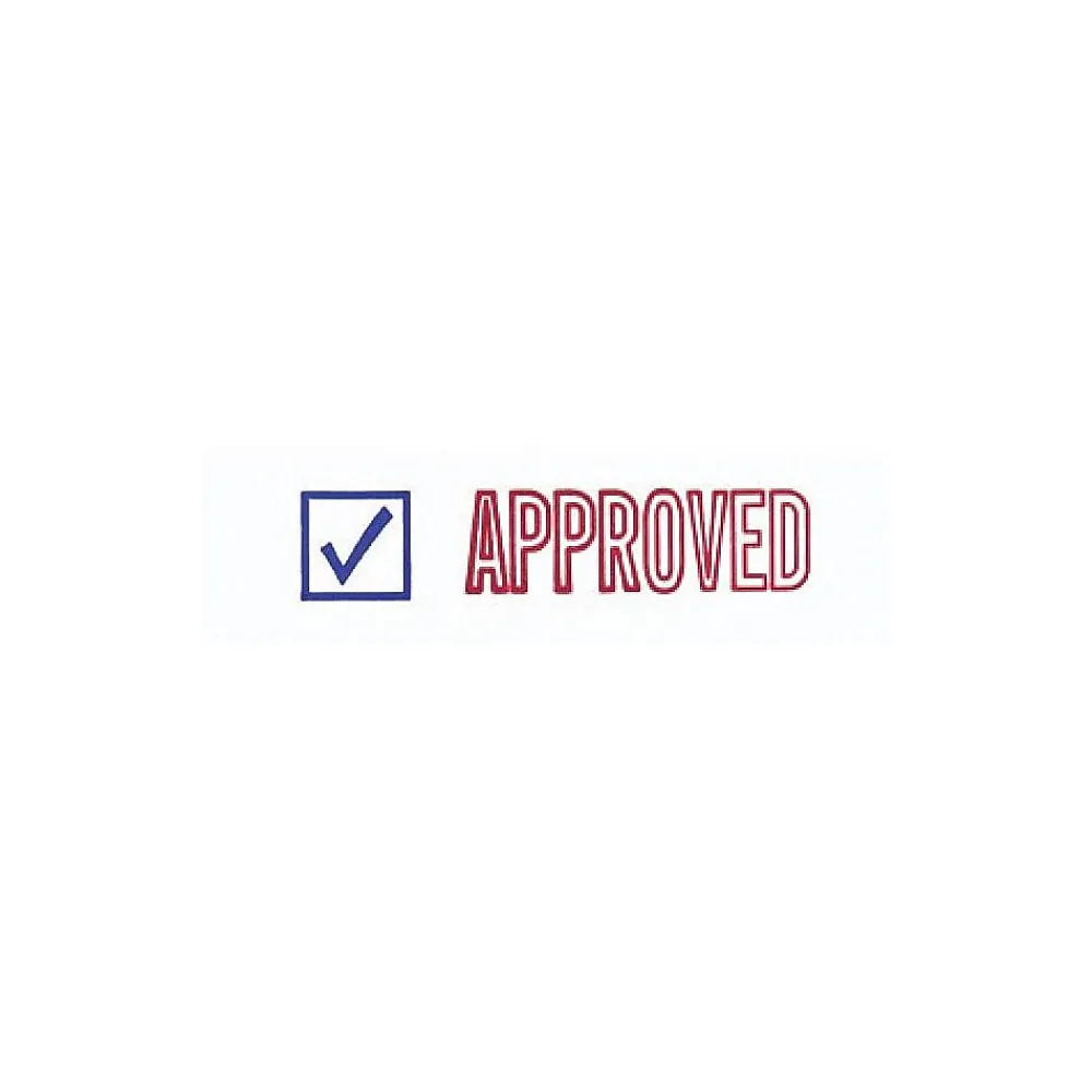 Stamps & Stamp Pads|Accu-Stamp 2 Pre-Inked Stamp, "APPROVED", Blue and Red Inks (035525)