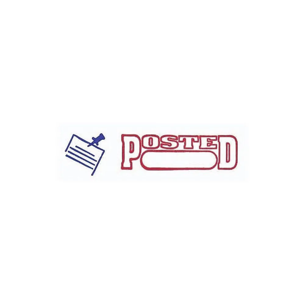 Stamps & Stamp Pads|Accu-Stamp 2 Pre-Inked Stamp, POSTED, Blue and Red Inks (035521)