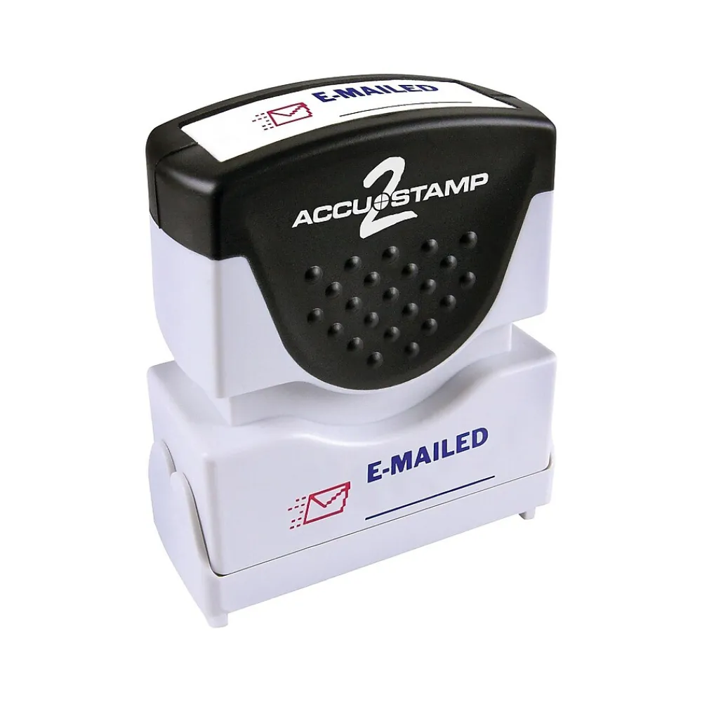 Stamps & Stamp Pads|Accu-Stamp 2 Pre-Inked Stamp, "E-MAILED", Blue and Red Inks (035541)