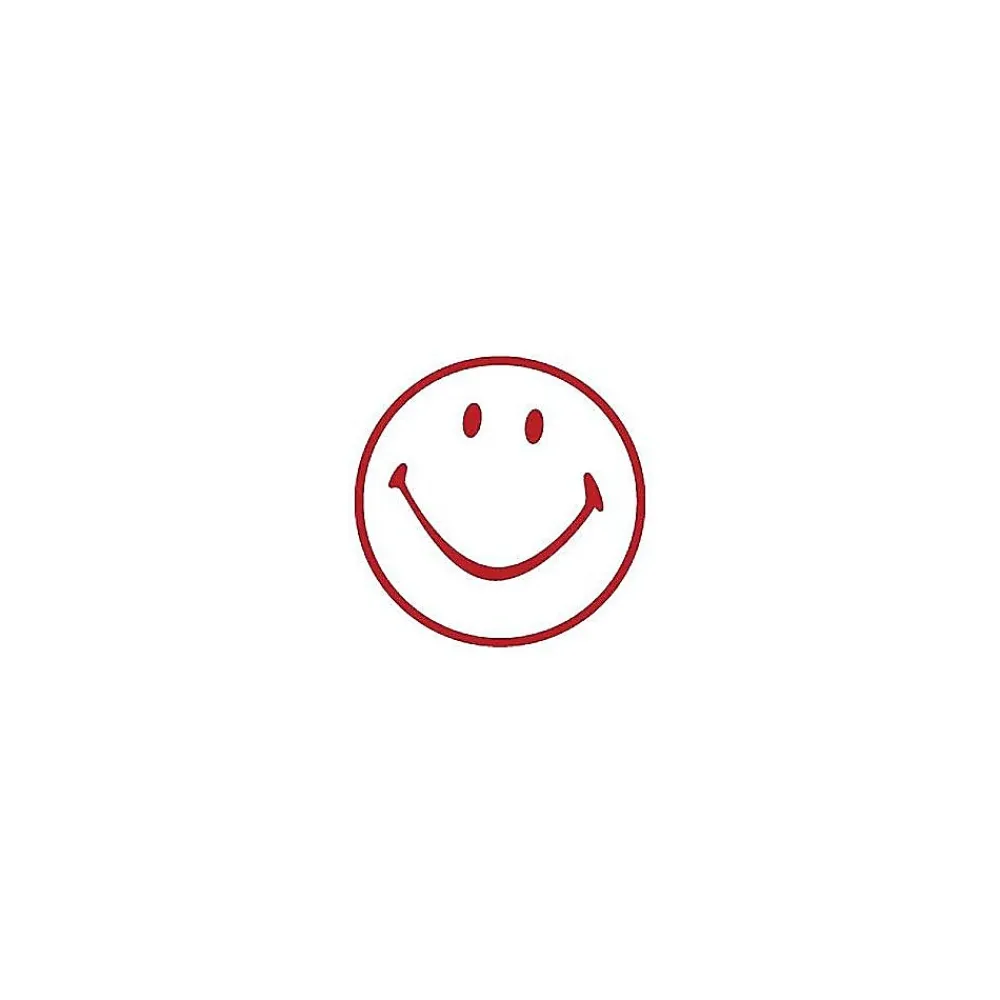 Stamps & Stamp Pads|Accu-Stamp Pre-Inked Stamp, Smiley Face, Red Ink (030725)