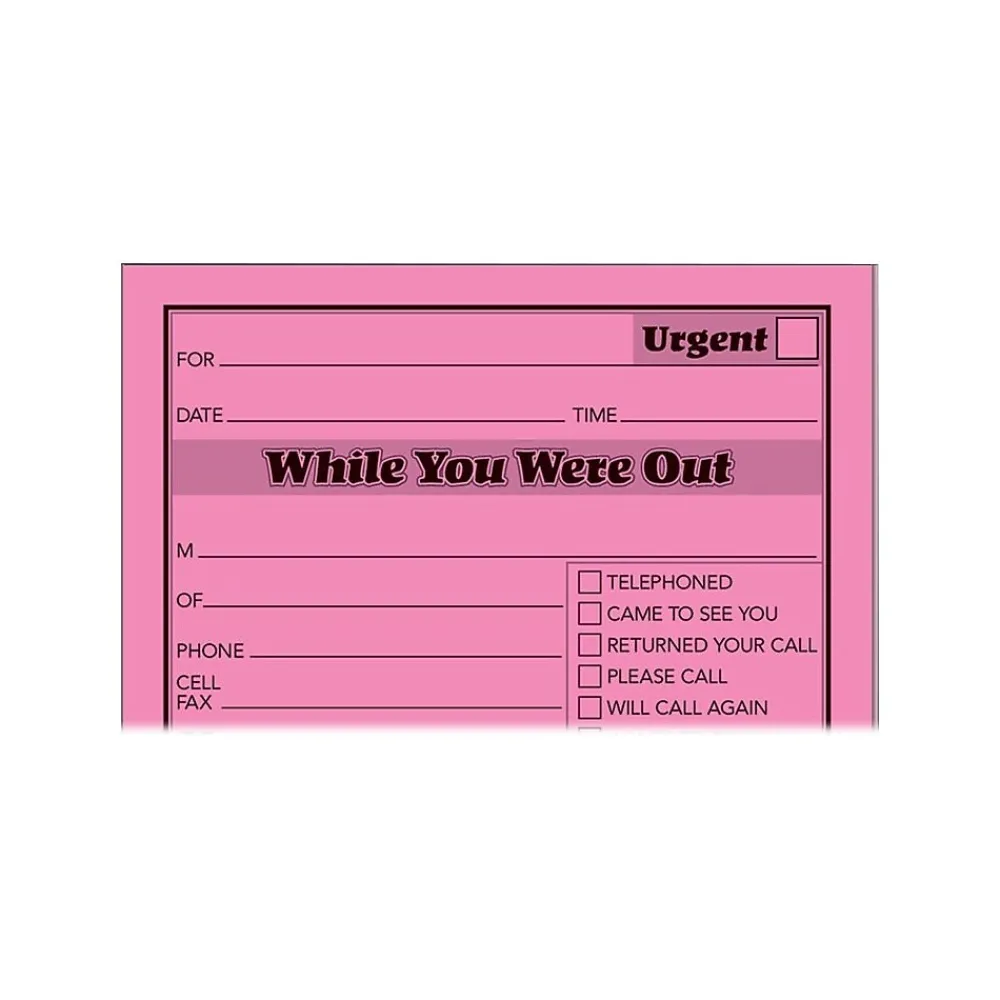 Notepads|Adams While You Were Out Memo Pads, 4.25" x 5.5", Assorted Colors, 50 Sheets/Pad, 6 Pads/Pack (9711NEON)