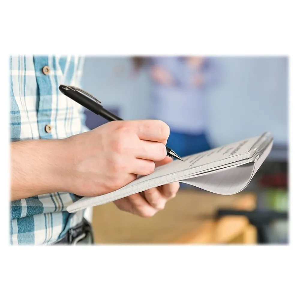 Notepads|Ampad Earthwise Reporter's Notepads, 4" x 8", Gregg Ruled, White, 70 Sheets/Pad, 12 Pads/Pack (TOP25-280R)