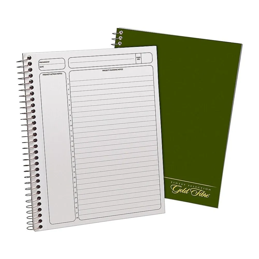Notebooks|Ampad Gold Fibre Subject Notebooks, 7.25" x 9.5", Cornell, 84 Sheets, Green (20-816)