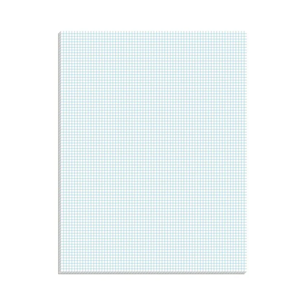 Notepads|Ampad Graph Writing Pad 8-1/2x11", Quad Ruling Graph Paper, 8 Squares/Inch, White, 50 Sheets/Pad