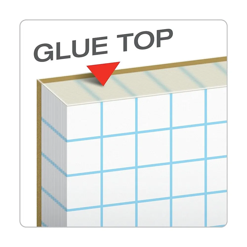Notepads|Ampad Graph Writing Pad 8-1/2x11", Quad Ruling Graph Paper, 8 Squares/Inch, White, 50 Sheets/Pad