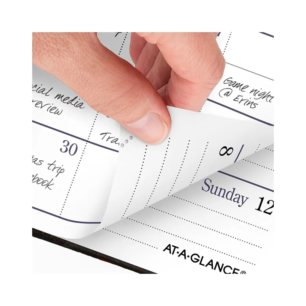 Journals|AT-A-GLANCE Fine Diary Pocket Hardcover 2025 Weekly and Monthly Diary, 2.75" x 4.25", Ruled, Black/Brown (74-01-05-25)