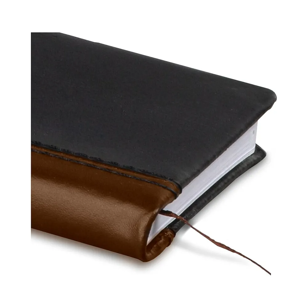 Journals|AT-A-GLANCE Fine Diary Pocket Hardcover 2025 Weekly and Monthly Diary, 2.75" x 4.25", Ruled, Black/Brown (74-01-05-25)