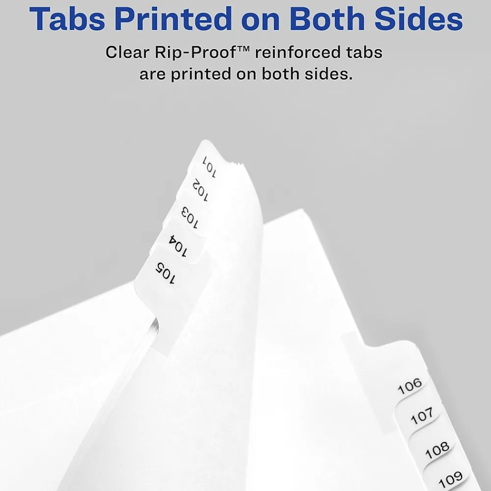 Dividers|Avery Allstate Pre-Printed 126-150 Paper Divider, White, Set (01706)