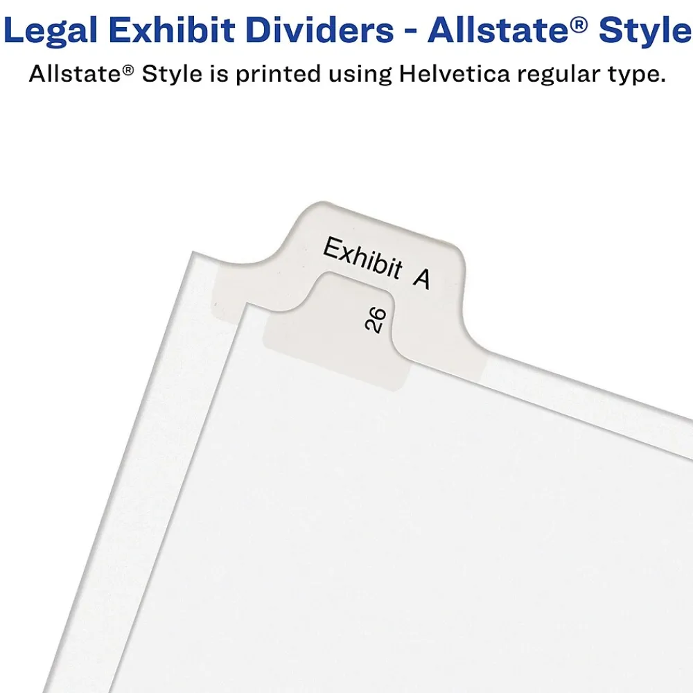 Dividers|Avery Allstate Pre-Printed 126-150 Paper Divider, White, Set (01706)