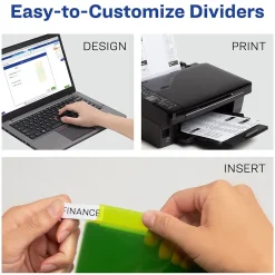 Dividers|Avery Big Tab Corner Lock Insertable Plastic Dividers with 3 Pockets, 5 Tabs, Multicolor (11273)