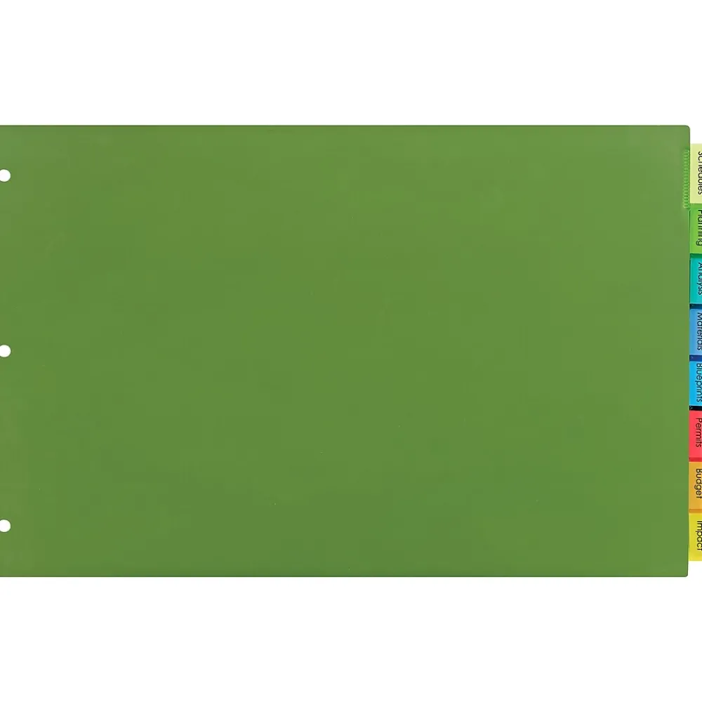 Dividers|Avery Big Tab Insertable Plastic Dividers for 11" x 17" Binders, 8 Tabs, Multicolor (11179)