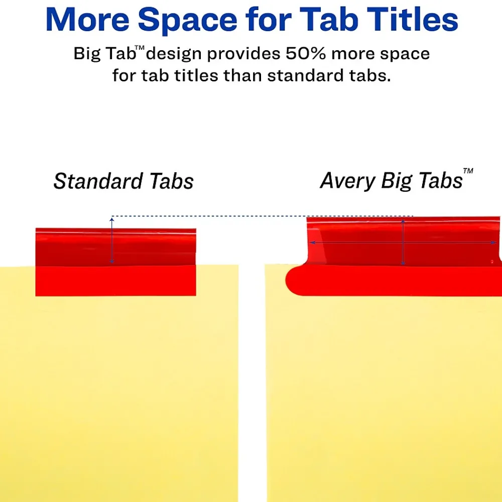 Dividers|Avery Big Tab Insertable Paper Divider, 8 Tabs, Multicolor, 1 Set (11111)