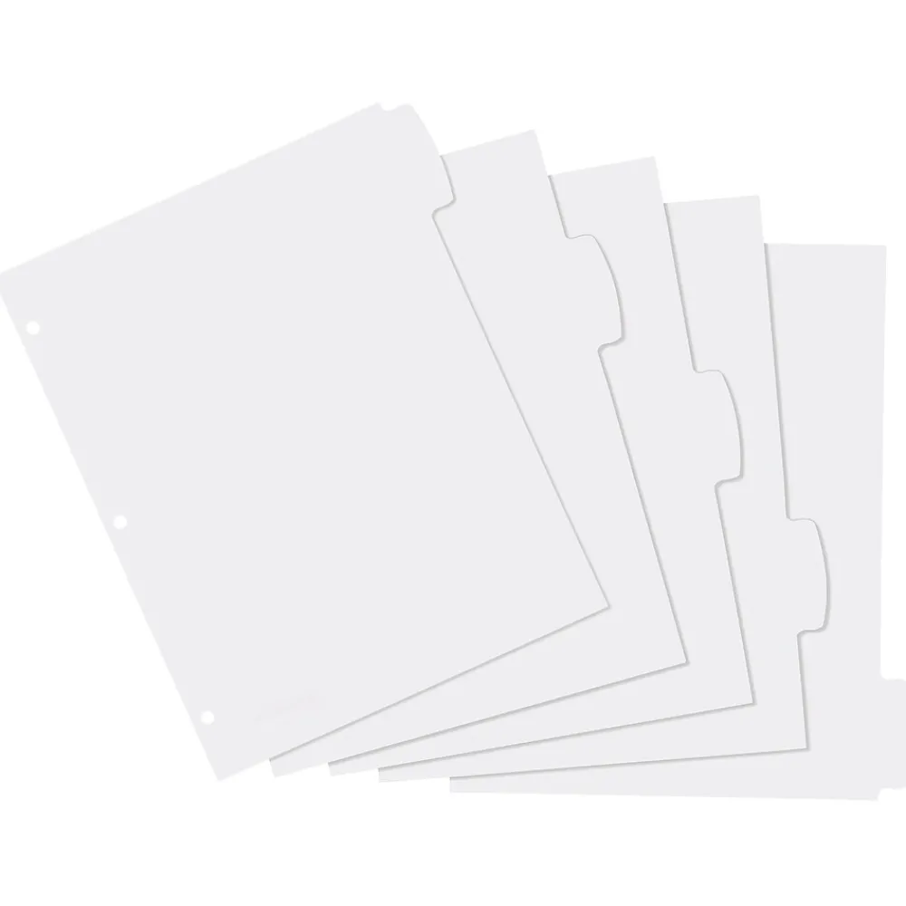 Dividers|Avery Big Tab Write & Erase Plastic Dividers, 5 Tabs, White (16370)