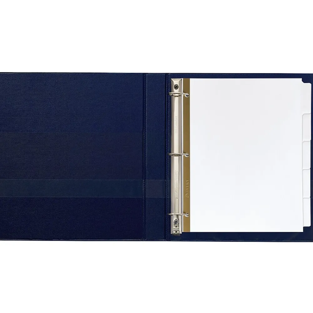 Dividers|Avery Big Tab Write & Erase Paper Divider, 5 Tabs, White/Gold Reinforced, 1 Set (23075)