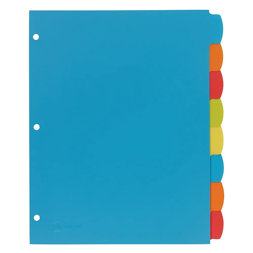 Dividers|Avery Big Tab Write & Erase Plastic Divider, 8 Tabs, Multicolor, 1 Set (16130)
