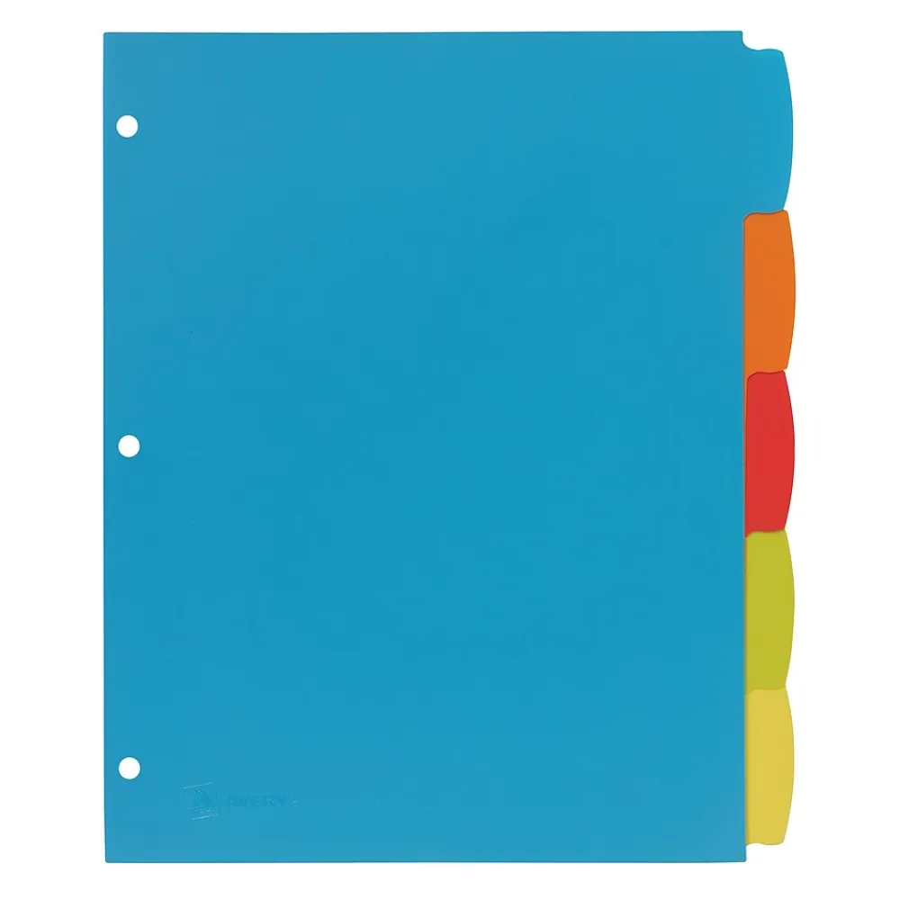 Dividers|Avery Big Tab Write & Erase Plastic Dividers, 5 Tabs, Bright Multicolor (16129)