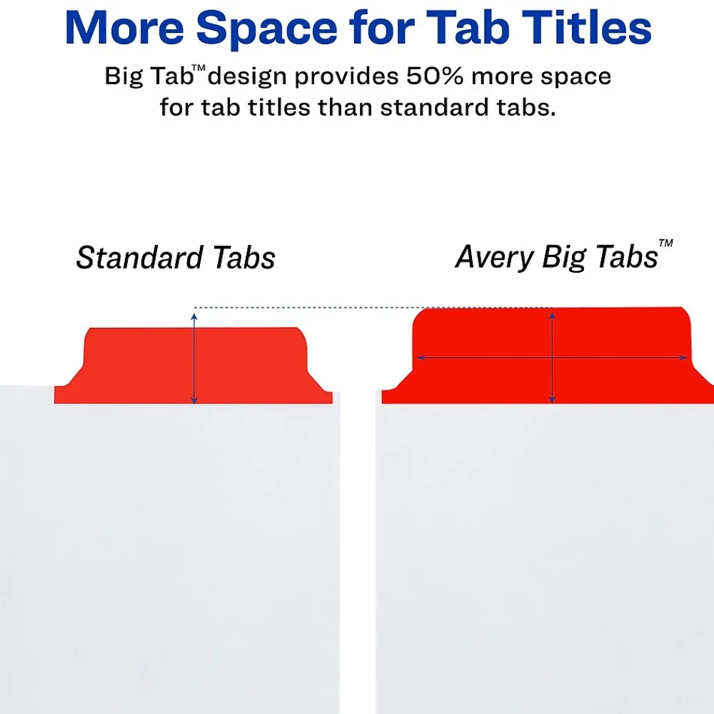 Dividers|Avery Big Tab Write & Erase Paper Divider, 8 Tabs, Multicolor, 1 Set (23079)
