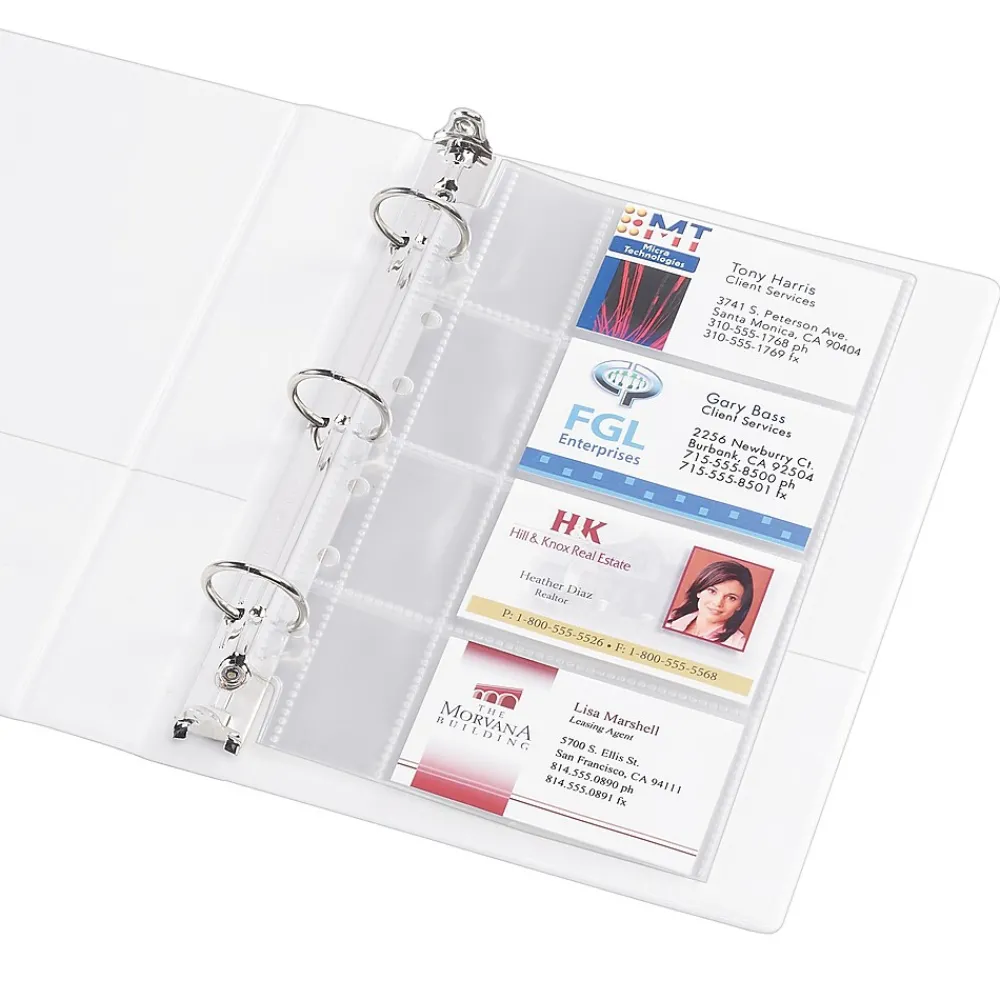 Sheet Protectors|Avery Business Card Sheet Protectors, 5.5" x 8.5", Clear, 5/Pack (76025)