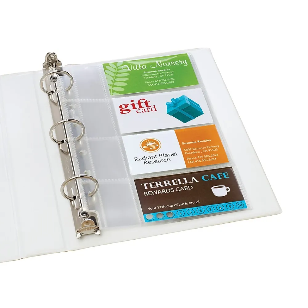 Sheet Protectors|Avery Business Card Sheet Protectors, 5.5" x 8.5", Clear, 5/Pack (76025)