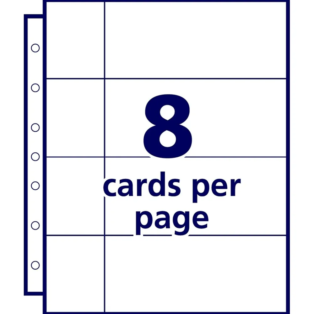 Sheet Protectors|Avery Business Card Sheet Protectors, 5.5" x 8.5", Clear, 5/Pack (76025)