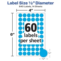 Labels|Avery Color-Coding Labels, 1/2