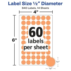 Labels|Avery Color-Coding Labels, 1/2 