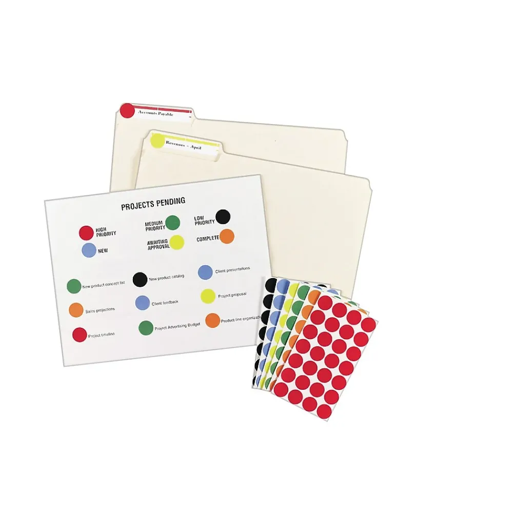 Labels|Avery Color-Coding Labels on 4" x 6" Sheets, 3/4" Dia, Black, Non-Printable, 1,008 Labels/Pack (5459)