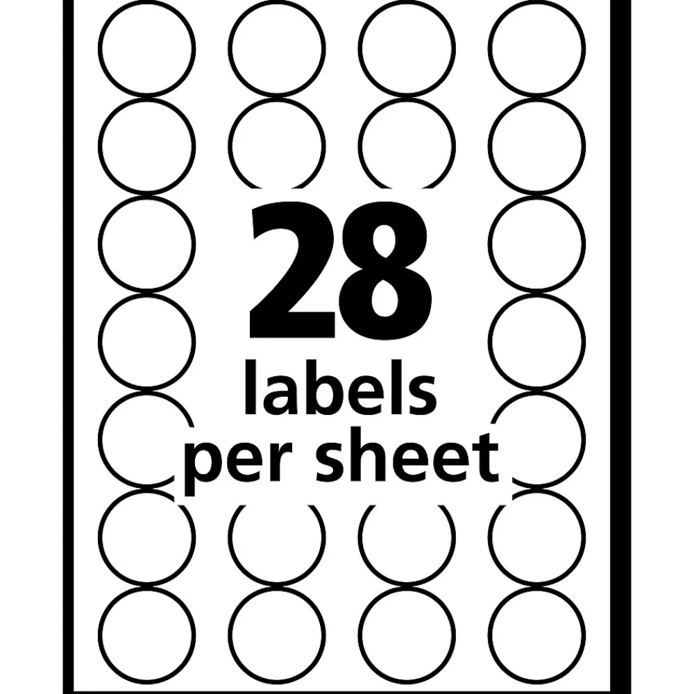 Labels|Avery Color-Coding Labels on 4" x 6" Sheets, 3/4" Dia, Black, Non-Printable, 1,008 Labels/Pack (5459)