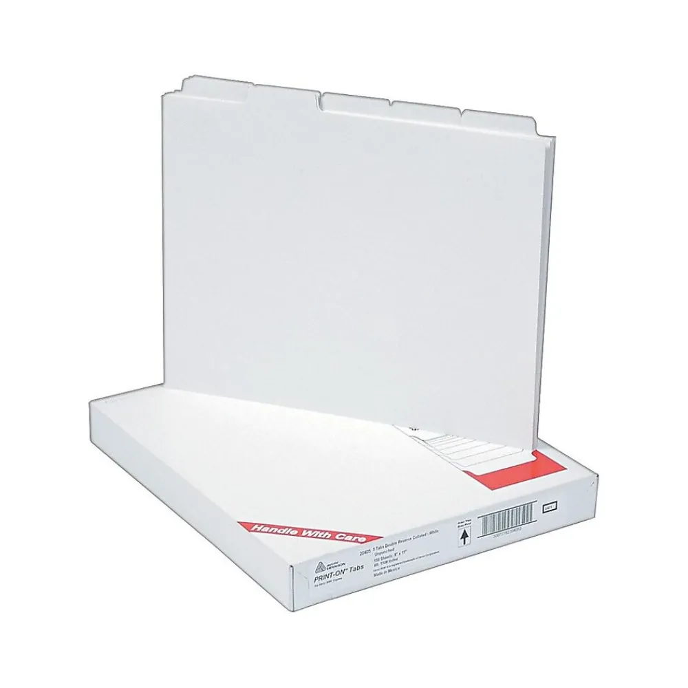 Dividers|Avery Copier Tab Dividers, Unpunched, 5 Tab, White, 30 Sets/Box (20405)