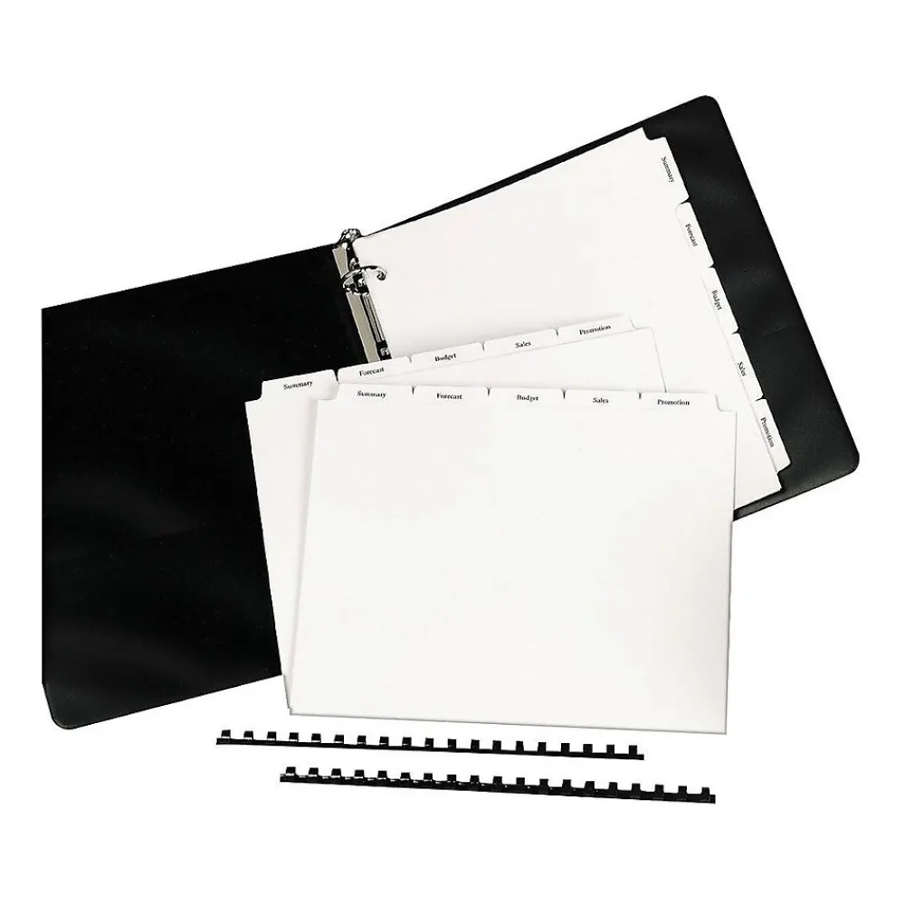 Dividers|Avery Copier Tab Dividers, Unpunched, 5 Tab, White, 30 Sets/Box (20405)