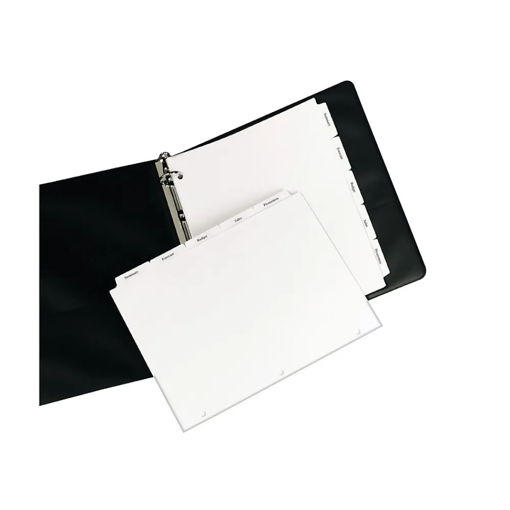 Dividers|Avery Copier Tab Dividers, Double Reverse Collated, 5-Tab, White, 30 Sets/Box (20406)