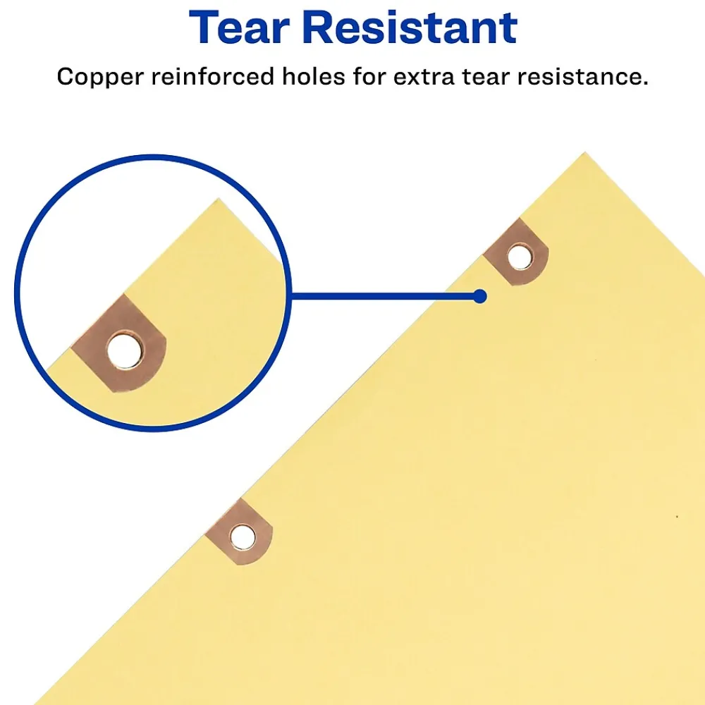 Dividers|Avery Copper Reinforced Preprinted Dividers, 12-Tabs, Buff, Set (24286)