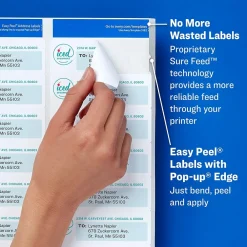 Labels|Avery Easy Peel Inkjet Return Address Labels, 2/3" x 1-3/4", White, 1,500 Labels/Pack (18695)