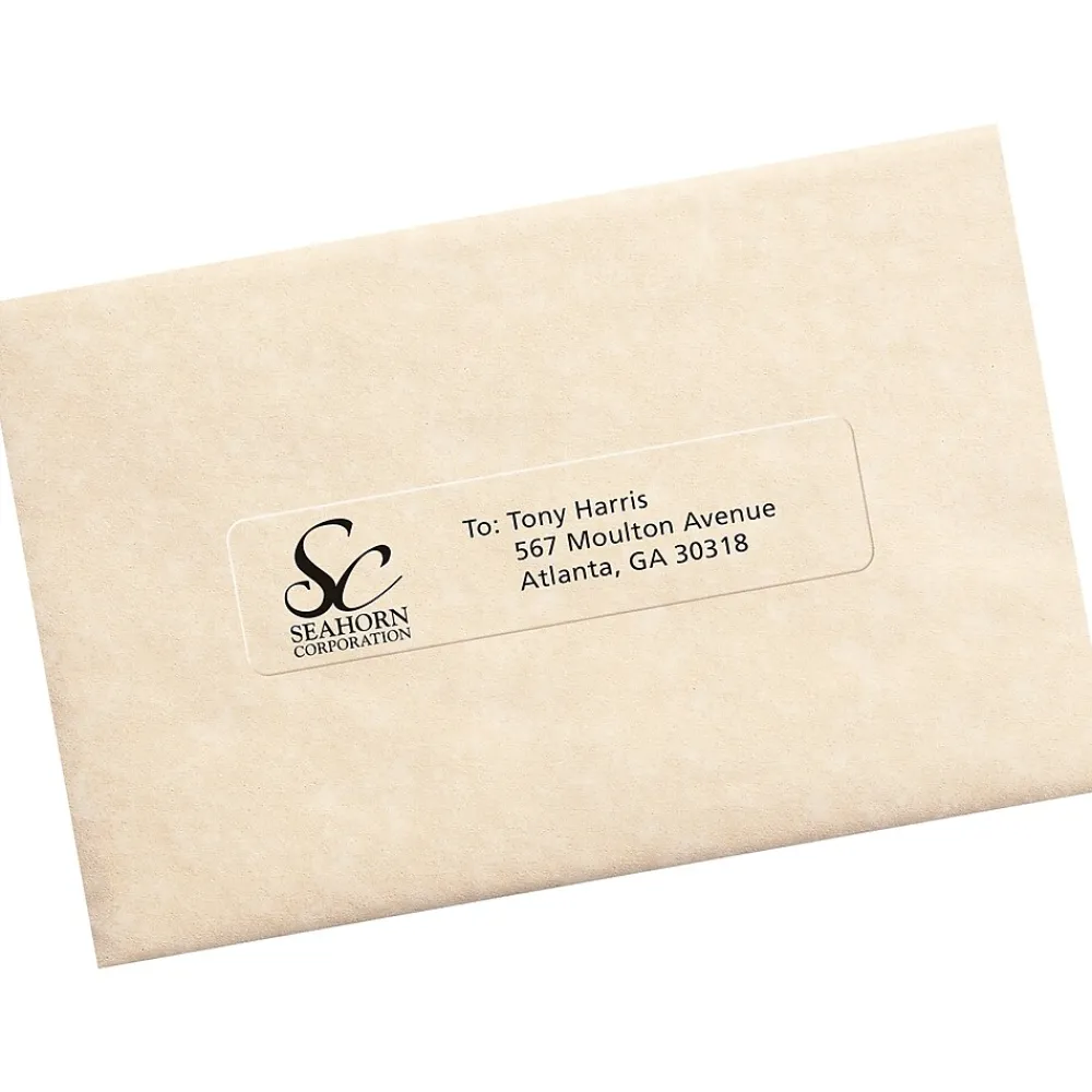 Labels|Avery Easy Peel Laser Address Labels, 1" x 4", Clear, 1,000 Labels/Box (5661)