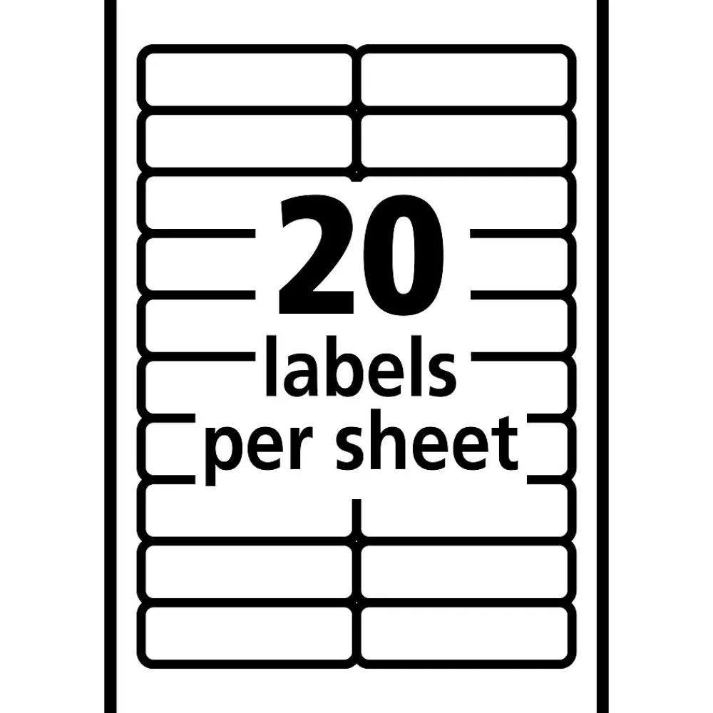 Labels|Avery Easy Peel Laser/Inkjet Multipurpose Labels on 4" x 6" Sheets, 1/2" x 1-3/4", White, 840 Labels/Pack (5422)