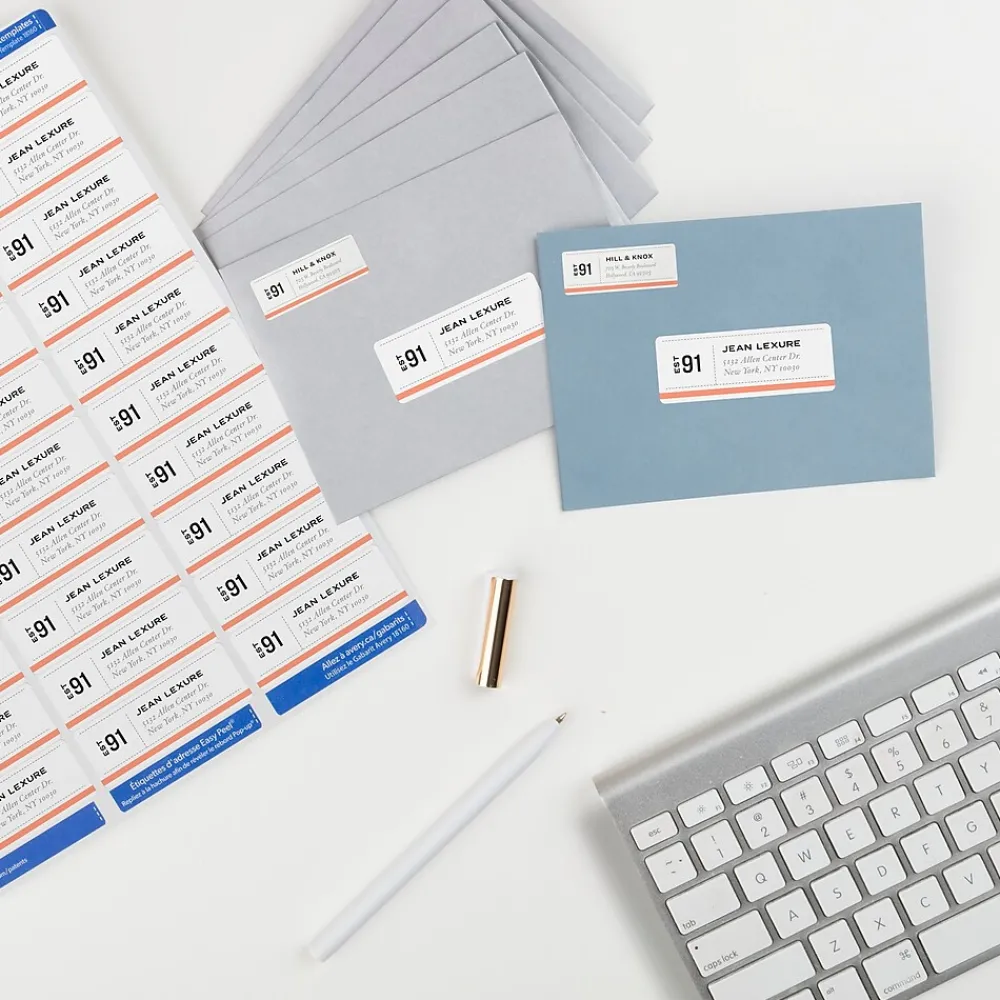 Labels|Avery Easy Peel Laser/Inkjet Address Labels, 1" x 2-5/8", White, 300 Labels/Pack (18660)