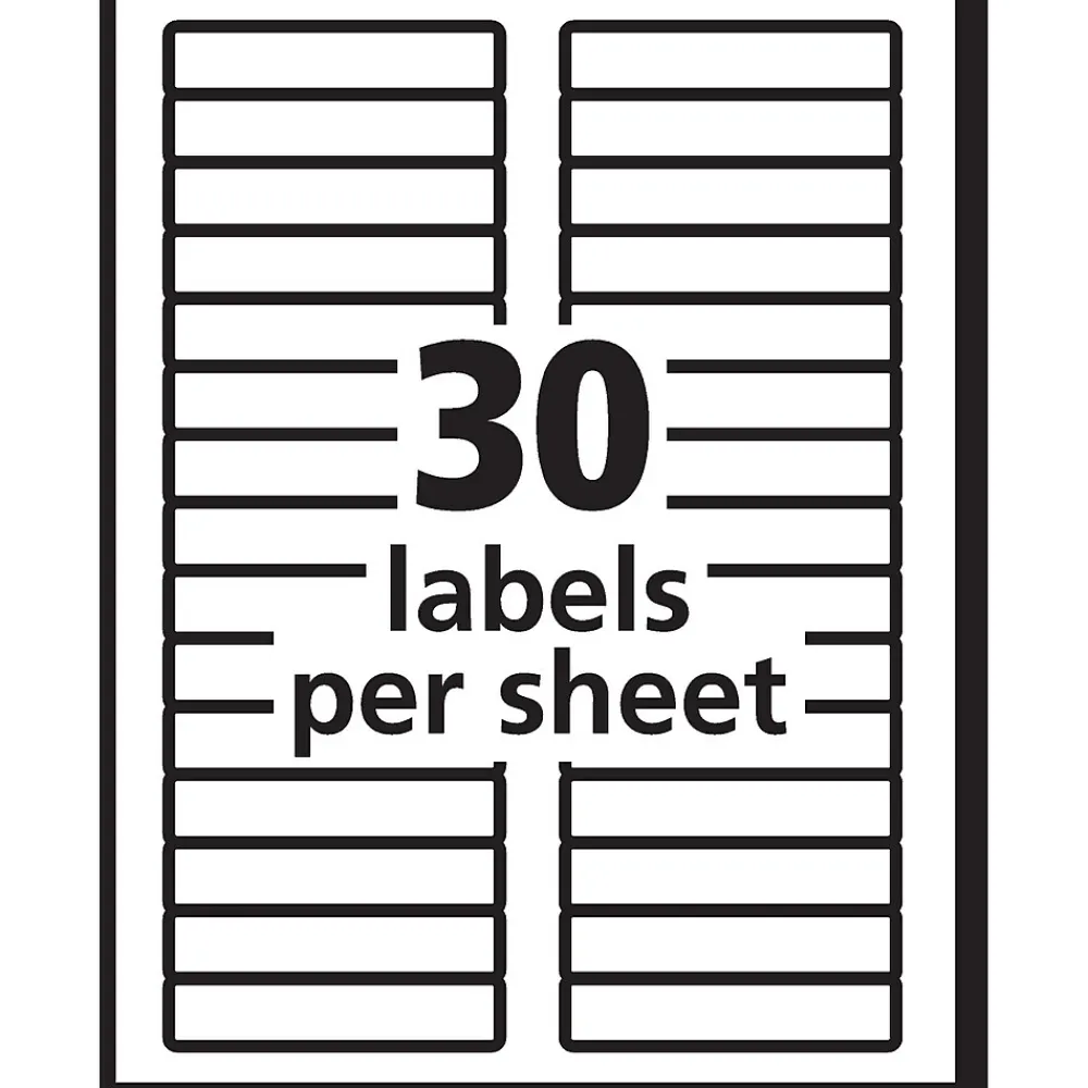 Labels|Avery EcoFriendly Laser/Inkjet File Folder Labels, 2/3" x 3-7/16", White, 1,500 Labels/Box (45366)
