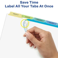 Dividers|Avery Index Maker Paper Dividers with Print & Apply Label Sheets, 5 Tabs, Pastel, 5 Sets/Pack (11990)