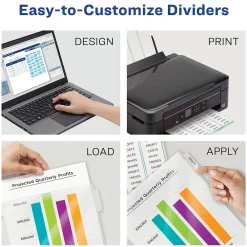 Sheet Protectors|Avery Index Maker Standard Weight Sheet Protector Plastic Dividers, 5-Tab, 8-1/2" x 11", Clear (75500)